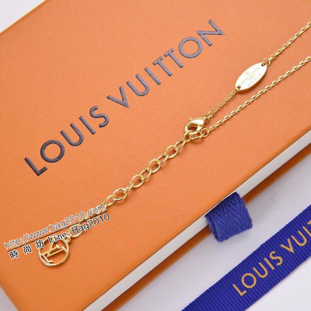 Louis Vuitton新款飾品 路易威登字母U項鏈 LV簡約金色字母鎖骨鏈  zglv2201